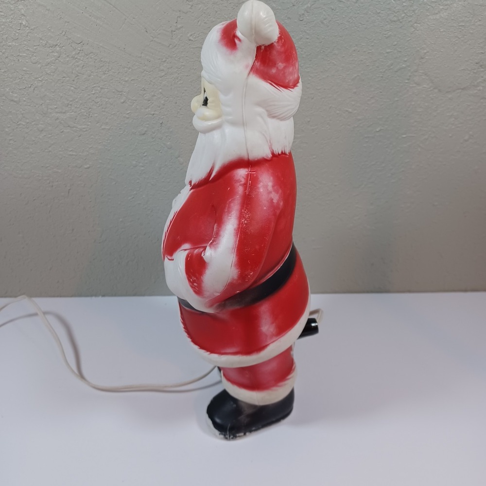 RARE  Lidco 1960's Vintage Blow Mold Santa With Candy Cane 13-1/2" Works Great! - Picture 7 of 9